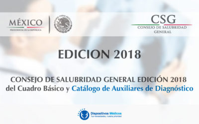 CONSEJO DE SALUBRIDAD GENERAL EDICIÓN 2018 del Cuadro Básico y Catálogo de Auxiliares de Diagnóstico.