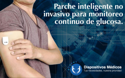 Parche inteligente no invasivo para monitoreo continuo de glucosa.