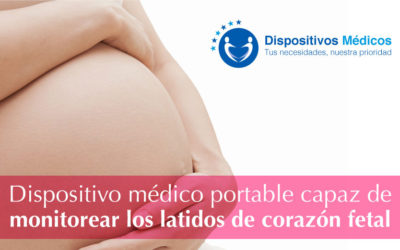 Dispositivo médico portable capaz de monitorear los latidos de corazón fetal.