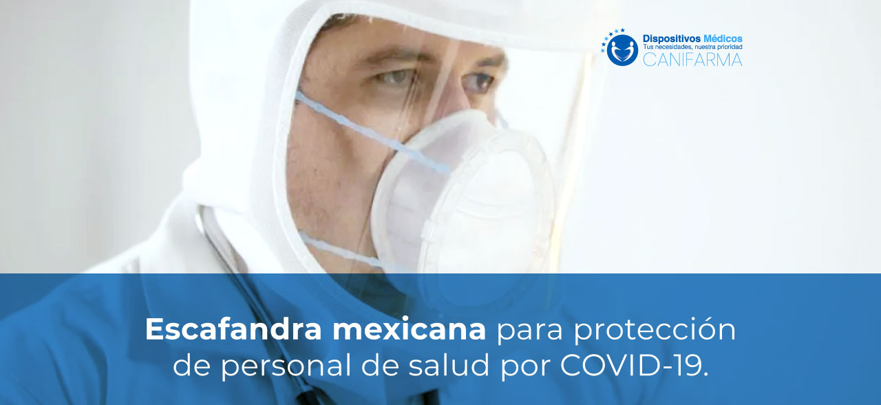Escafandra mexicana para protección de personal de salud por COVID-19.