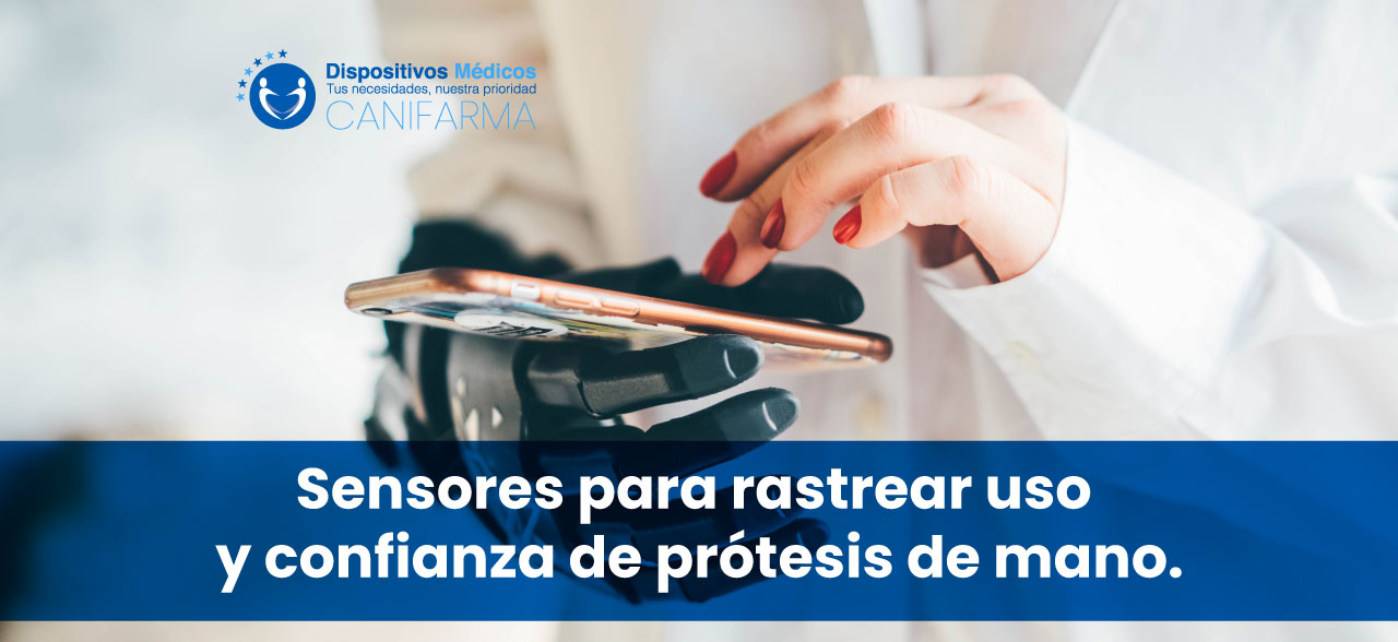 Sensores para rastrear uso y confianza de prótesis de mano.