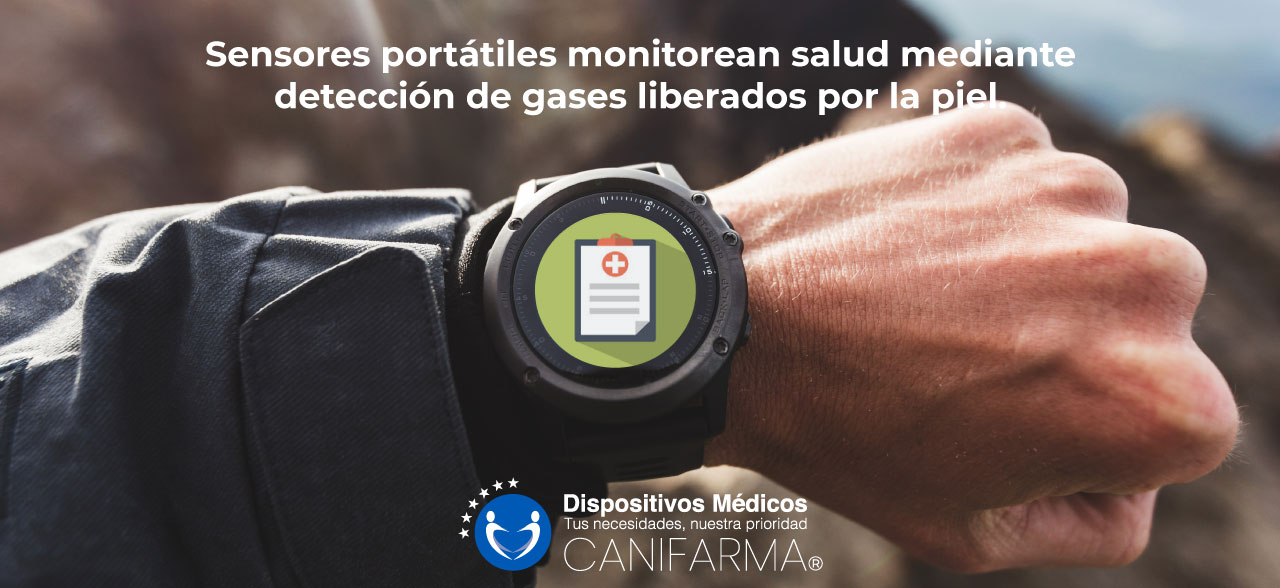 Sensores portátiles monitorean salud mediante detección de gases  liberados por la piel.