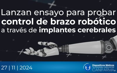 Lanzan ensayo para probar control de brazo robótico a través de implantes cerebrales