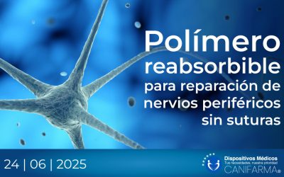 Polímero reabsorbible para reparación de nervios periféricos sin suturas