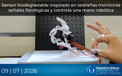Sensor biodegradable inspirado en telarañas monitorea señales fisiológicas y controla una mano robótica